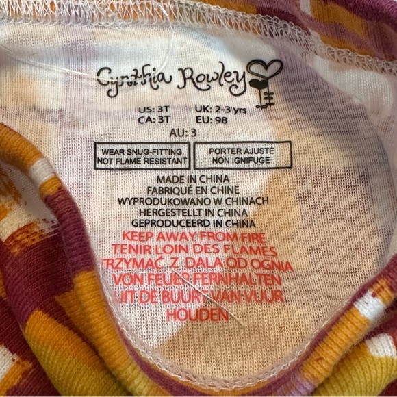 Girls' Plaid Pajama Set Cynthia Rowley Girls 2-Piece Pajama Set – Size 3T NWT - Picture 7 of 8